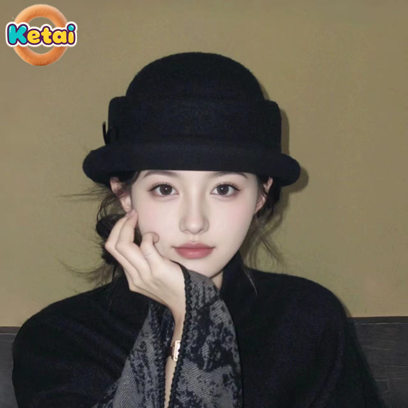 Black Wool Top Hat Beret Women - Beret French Wool avis et prix