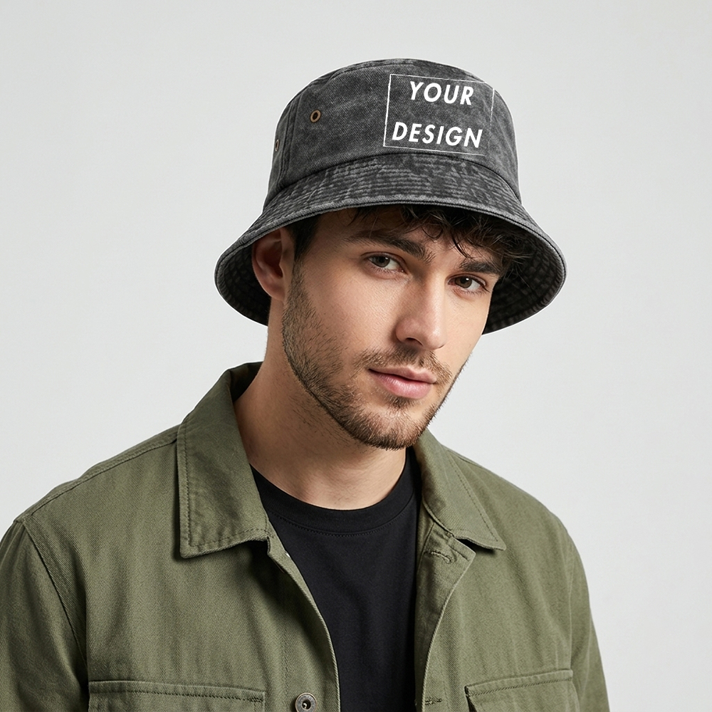Custom Washed Vintage Bucket H - Bucket Hat Cotton avis et prix