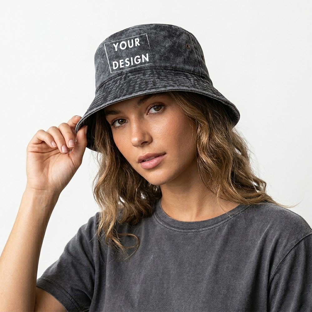 Custom Washed Vintage Bucket H - Bucket Hat Cotton avis et prix