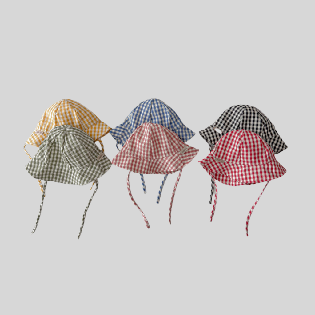 Ins Style Plaid Baby Bucket Ha - Bucket Hat Cotton avis et prix