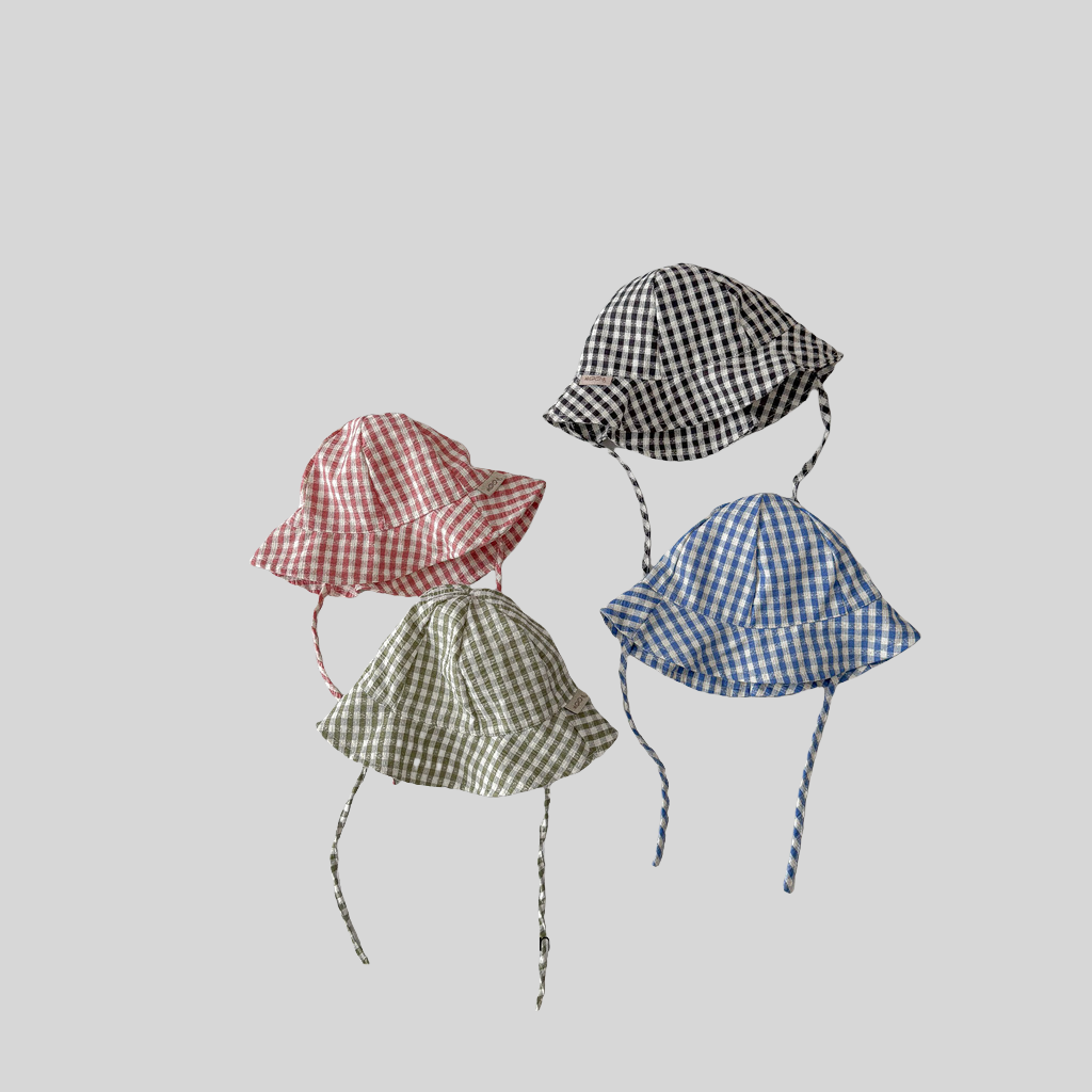 Ins Style Plaid Baby Bucket Ha - Bucket Hat Cotton avis et prix
