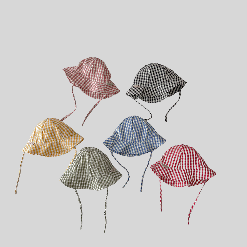 Ins Style Plaid Baby Bucket Ha - Bucket Hat Cotton avis et prix