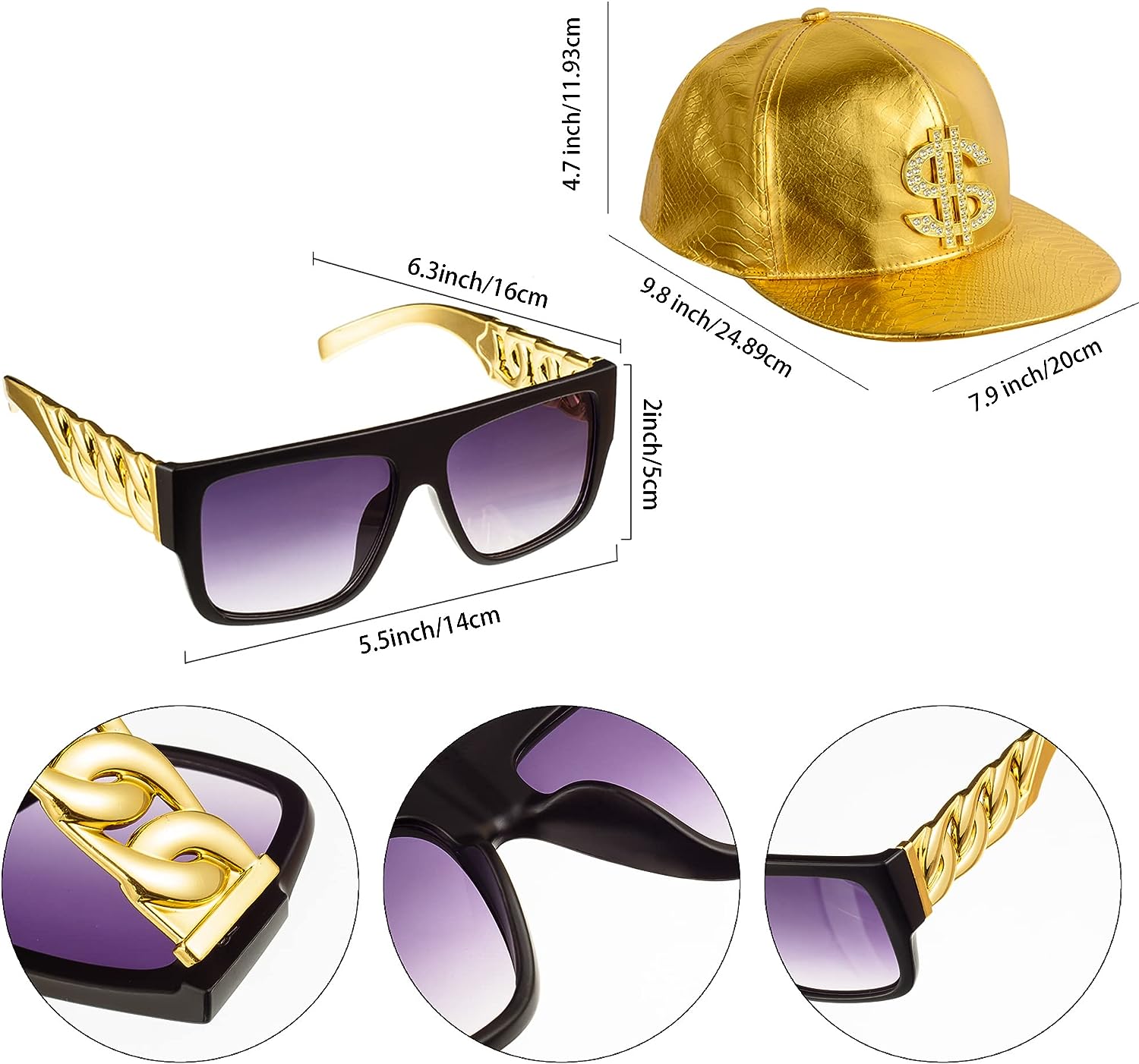 PESENAR 80s 90sHip Hop Costume - Snapback Hat Flat avis et prix