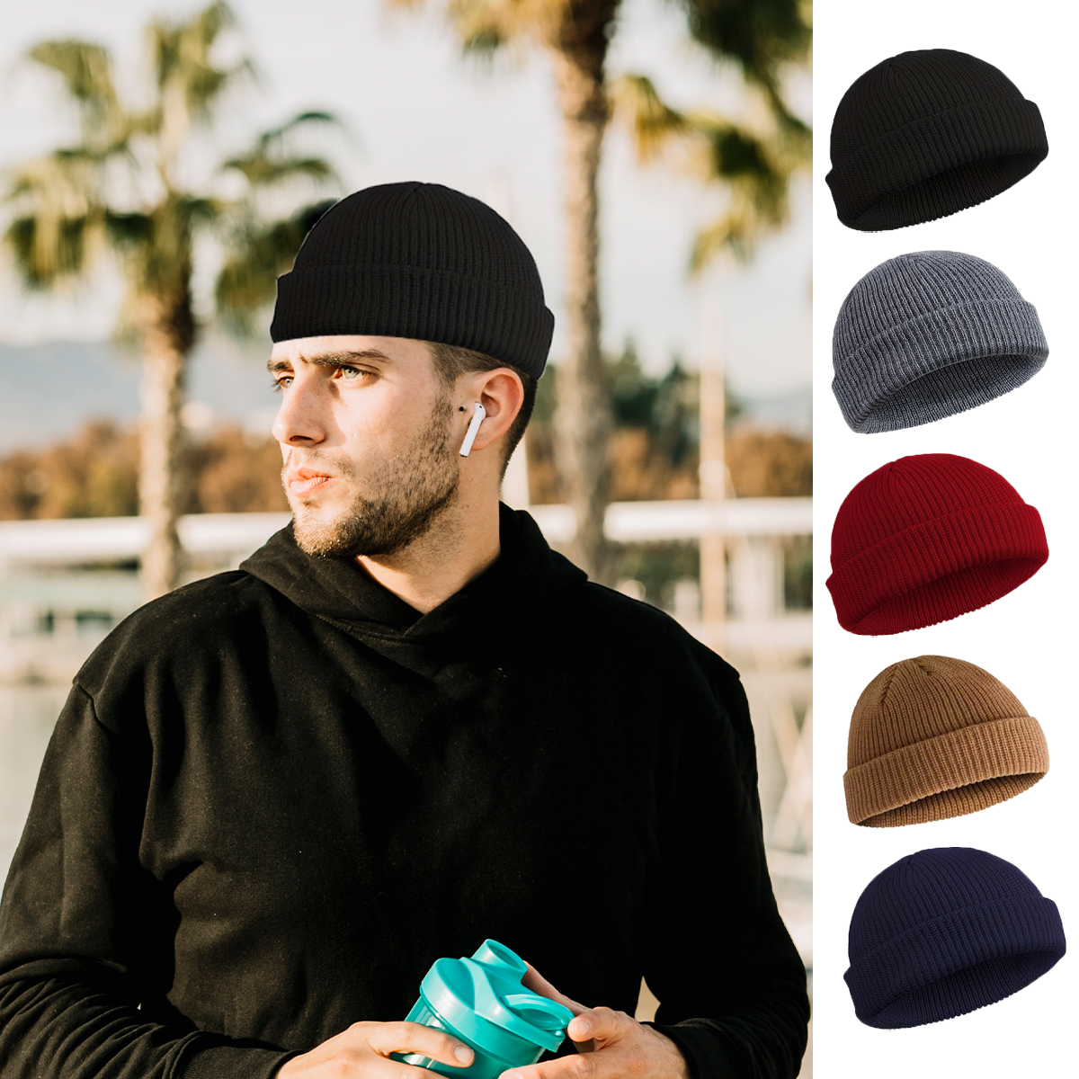 Winter Knitted Hat Warm Outdoo - Beanie Cuffed Knit avis et prix