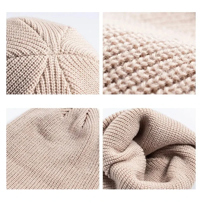 Winter Knitted Hat Warm Outdoo - Beanie Cuffed Knit avis et prix