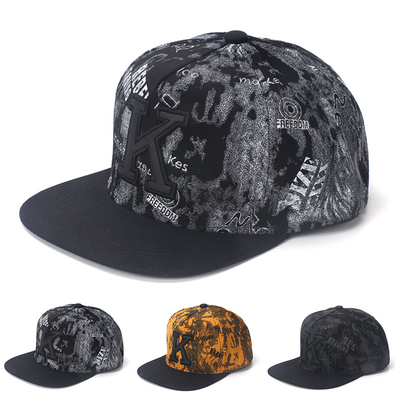 K Letter Hip Hop Baseball Caps - Snapback Hat Flat avis et prix